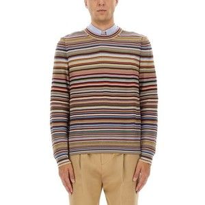 Paul Smith Striped Cotton Shirt With Classic Crew Neckline - NWT